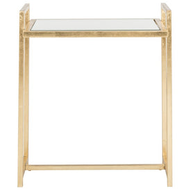Renly Mirror Top End Table - Antique Gold