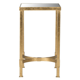 Halyn Mirror Top End Table - Antique Gold