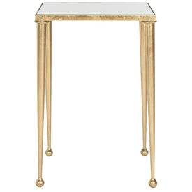 Nyacko Mirror Top End Table - Antique Gold