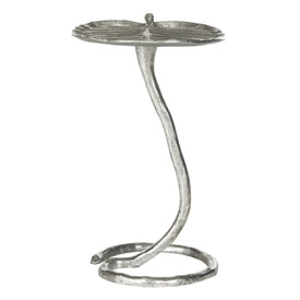 Mina Silver Foil Petal Side Table - Silver