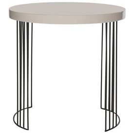 Kelly Mid-Century Scandinavian Lacquer Side Table - Taupe/Black