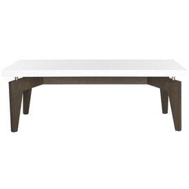 Josef Retro Lacquer Floating Top Coffee Table - White/Dark Brown
