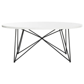 Maris Retro Mid-Century Lacquer Coffee Table - White/Black