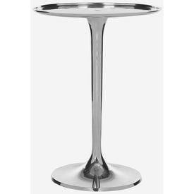 Platina Round Top Sleek Table - Silver