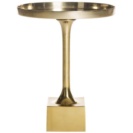 Corvus Round Side Table - Antique Brass
