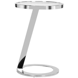Mariana Glass Top End Table - Chrome