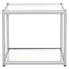 Lilias Glass End Table - Chrome