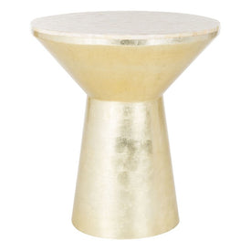 Fae Mosaic Top Round Side Table - Pink Champagne/Gold