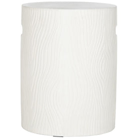 Trunk Indoor/Outdoor Modern Concrete Round Accent Table - Ivory