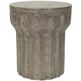 Vesta Indoor/Outdoor Modern Concrete Round Accent Table - Dark Gray