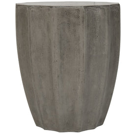 Jaslyn Indoor/Outdoor Modern Concrete Round Accent Table - Dark Gray