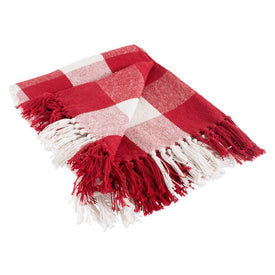 DII Red and White Buffalo Check 60" x 50" Throw