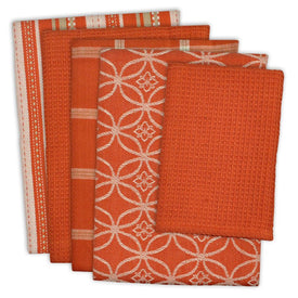 DII Assorted Spice Dish Towels and Dish Cloth Set of 5