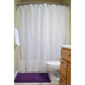 DII White Flower Blossom Lace 72" x 72" Shower Curtain