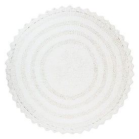 DII White Round Crochet 27.5" x 27.5" Bath Mat