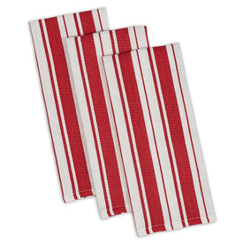 DII Tomato Stripe Gourmet Dish Towels Set of 3