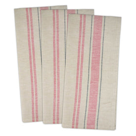 DII Red French Stripe Woven Dish Towels Set of 3