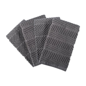 DII Gray Chevron Luxury Bar Towels Set of 4