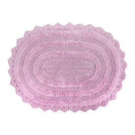DII Mauve Small Oval Crochet 24" x 17" Bath Mat