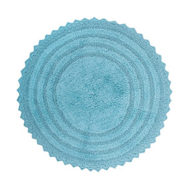 DII Cameo Blue Round Crochet Bath Mat