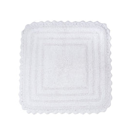DII White Square Crochet 24" x 24" Bath Mat