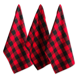 DII Red Buffalo Check Dish Towels Set of 3
