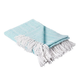 DII Aqua Herringbone Stripe 60" x 50" Throw