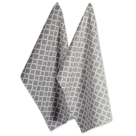 DII Gray Lattice Dish Towels Set of 228" x 18"