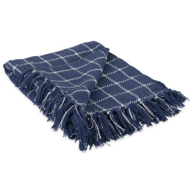 DII French Blue Checked Plaid 60" x 50" Throw