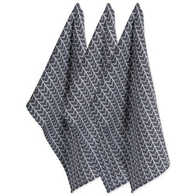 DII Black and White Herringbone Dish Towels Set of 328" x 18"