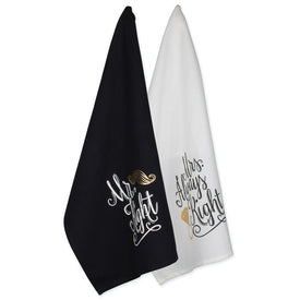 DII Mr and Mrs Printed Dish Towels Set of 2