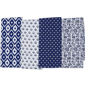 DII Assorted Blue Market Dish Towels Set of 4
