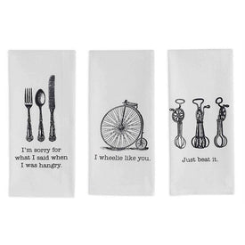 DII Assorted Vintage Print Dish Towels Set of 3