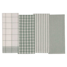 DII Assorted Sage Classic Dish Towels Set of 4