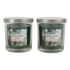 DII Evergreen Tree Single Wick Candles Set of 2