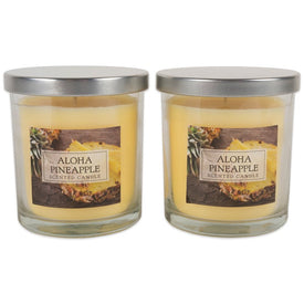 DII Aloha Pineapple Single-Wick Candles Set of 2