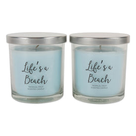 DII Life's a Beach -Tropical Fruit Single-Wick Candles Set of 2