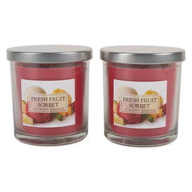 DII Fresh Fruit Sorbet Single Wick Candles Set of 2