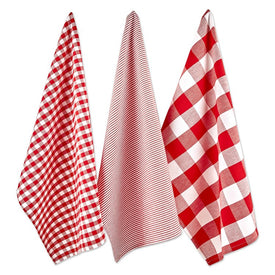 DII Red/White Dish Towels Set