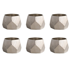 DII Silver Triangle Band Napkin Rings Set of 6
