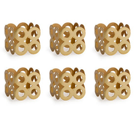 DII Gold Square Die-Cut Napkin Rings Set of 6