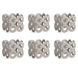 DII Silver Square Die-Cut Napkin Rings Set of 6