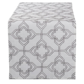 DII Off-White Base Embroidered Lattice 70" x 14" Table Runner