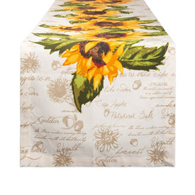 DII Rustic Sunflowers Printed 72" x 14" Table Runner