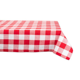 DII Red and White Buffalo Check 52" x 52" Tablecloth