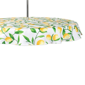 DII Lemon Bliss Print 60" Round Outdoor Table Cloth with Zipper