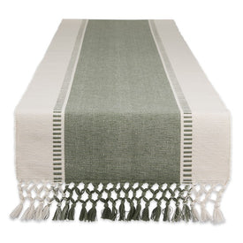 DII Artichoke Green Dobby Stripe 13" x 72" Table Runner