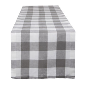 DII Gray and White Buffalo Check 72" x 14" Table Runner