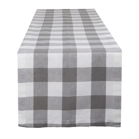 DII Gray and White Buffalo Check 108" x 14" Table Runner