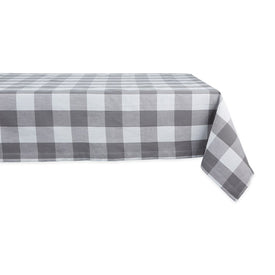 DII Gray and White Buffalo Check 60" x 104" Tablecloth